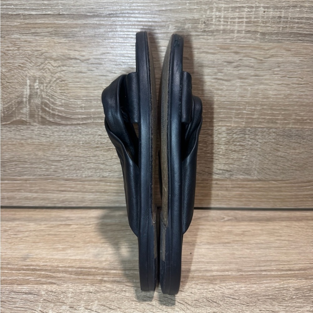 Everlane The Day Twist Slip On Sandals Black Leather Women’s Size 7.5 Flats - Picture 9 of 14